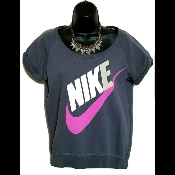 Nike Tops - Vintage 1980s Nike Spell Out Neon Retro Crop Shirt S